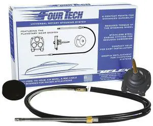 Uflex Fourtech 20' Black Mach Rotary Steering System w/Helm, Bezel & Cable