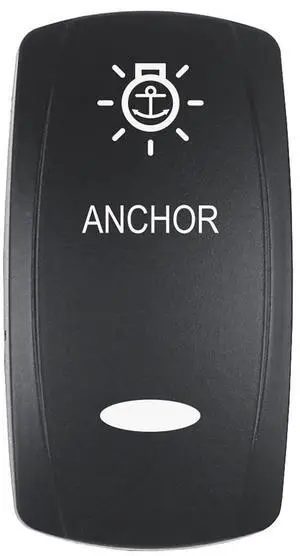 Pacer Actuator - 'ANCHOR' f/V Series Contura Switches - Black - Laser Etched (Top/Bottom Light)