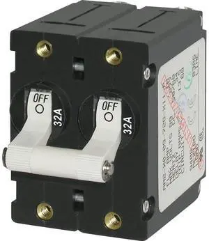 Blue Sea 7295 A-Series Double Pole Toggle - 32A - White