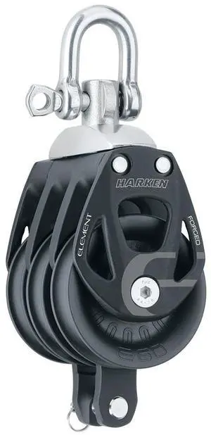 Harken 60mm Triple Aluminum Element Block w/Swivel & Becket
