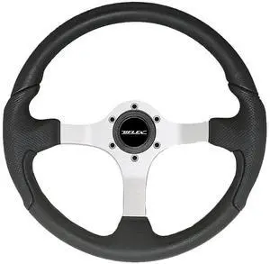 Uflex Nisida Steering Wheel 13.8" - Black Polyurethane Grip W/Black Aluminum Spokes