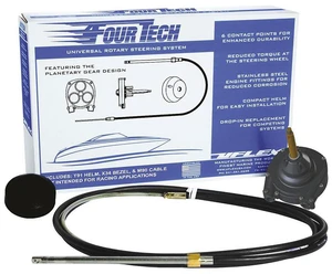 Uflex Fourtech 7', Black Mach Rotary Steering System W/Helm, Bezel &Amp, Cable Uflex Fourtech 7', Black Mach Rotary Steering System W/Helm, Bezel &Amp, Cable