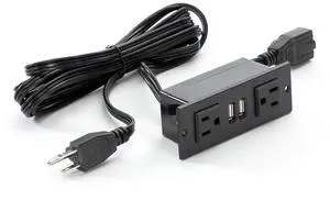 Power Module With 2 Power And 2 Usb Outlets, 1 Daisy Chain Black