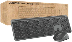 Logitech Signature Slim MK955 for Business Keyboard Mouse Combo | Signature, Quiet typing, Secure receiver, Bluetooth, Globally certified, Windows, Mac, Chrome, Linux, For business Logitech Signature Slim MK955 for Business Keyboard Mouse Combo | Signature, Quiet typing, Secure receiver, Bluetooth, Globally certified, Windows, Mac, Chrome, Linux, For business