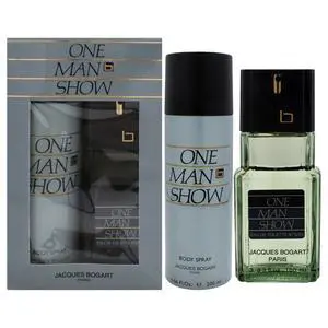 One Man Show by Jacques Bogart for Men - 2 Pc Gift Set 3.3oz EDT Spray, 6.6oz Body Spray One Man Show by Jacques Bogart for Men - 2 Pc Gift Set 3.3oz EDT Spray, 6.6oz Body Spray