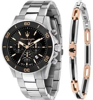 Maserati Competizione Chronograph Stainless Steel Black Dial Quartz R8873600001 100M Men'S Watch With Extra Bracelet Maserati Competizione Chronograph Stainless Steel Black Dial Quartz R8873600001 100M Men'S Watch With Extra Bracelet