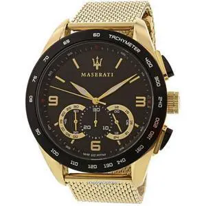 Maserati Traguardo Chronograph Gold Tone Stainless Steel Black Dial Quartz R8873612010 100M Men'S Watch Maserati Traguardo Chronograph Gold Tone Stainless Steel Black Dial Quartz R8873612010 100M Men'S Watch