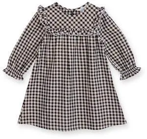 Beebay Yoke frill gingham dress Black/White - 6 Years Beebay Yoke frill gingham dress Black/White - 6 Years