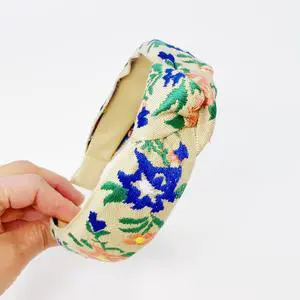 French Floral Embroidered Headband French Floral Embroidered Headband