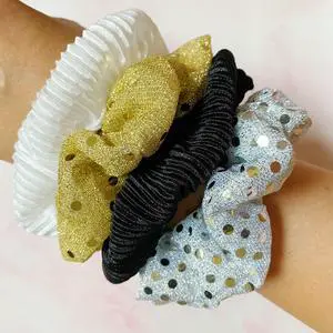 Pleats And Shimmer Scrunch Set Of 4 Pleats And Shimmer Scrunch Set Of 4