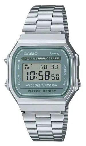 Casio Vintage Digital Stainless Steel Bracelet Quartz A168WA-3A Men's Watch Casio Vintage Digital Stainless Steel Bracelet Quartz A168WA-3A Men's Watch