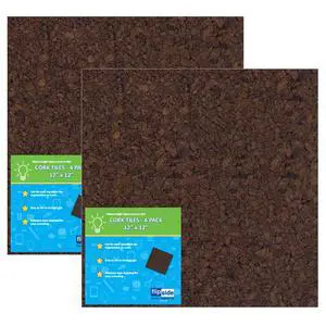 Flipside Products Dark Cork Tiles, 12" x 12", 4 Per Pack, 2 Packs Flipside Products Dark Cork Tiles, 12" x 12", 4 Per Pack, 2 Packs