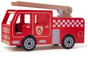 Bigjigs Toys City Wooden Fire Engine - Toy Fire Engine with Swivel Ladder , Kids Emergency Toy Vehicle for Ages 3 Years +, Quality Fire Engine Toys for Pretend Play Bigjigs Toys City Wooden Fire Engine - Toy Fire Engine with Swivel Ladder , Kids Emergency Toy Vehicle for Ages 3 Years +, Quality Fire Engine Toys for Pretend Play