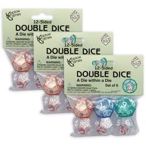 12-Sided Double Dice Set, 6 Per Pack, 3 Packs 12-Sided Double Dice Set, 6 Per Pack, 3 Packs