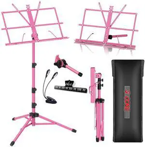 5 Core Music Stand Adjustable Desktop Book Stands Portable Sheet Holder All Metal Foldable Bookstand - Pink 5 Core Music Stand Adjustable Desktop Book Stands Portable Sheet Holder All Metal Foldable Bookstand - Pink