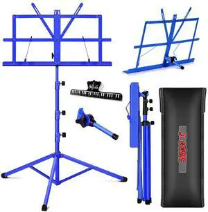 5 Core Music Stand For Sheet Music Portable Tripod Adjustable Folding Note Holder - Blue 5 Core Music Stand For Sheet Music Portable Tripod Adjustable Folding Note Holder - Blue