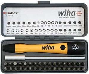 Wiha 75979 36 Piece GoBox Electronics ESD Precision Micro Bit Set Wiha 75979 36 Piece GoBox Electronics ESD Precision Micro Bit Set
