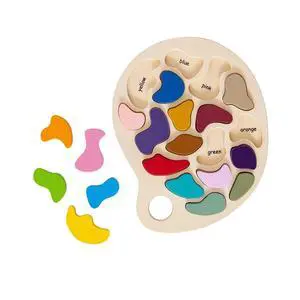 THE FRECKLED FROG Artist Palette Puzzle - Wooden Puzzle for 3, 4 and 5 Year Olds - Practice Color and Shape Recognition - Preschool Learning Toy THE FRECKLED FROG Artist Palette Puzzle - Wooden Puzzle for 3, 4 and 5 Year Olds - Practice Color and Shape Recognition - Preschool Learning Toy