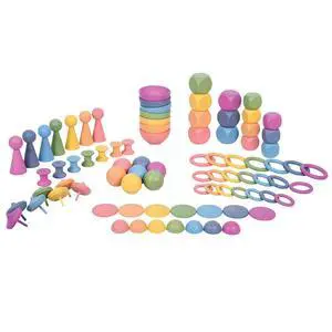 TickiT Rainbow Wooden Super Set - Set of 84 - 12 Different Shapes in 7 Colors - Loose Parts Play Set for Babies and Toddlers 10m+ - Inspire Curiosity and Open-Ended Play TickiT Rainbow Wooden Super Set - Set of 84 - 12 Different Shapes in 7 Colors - Loose Parts Play Set for Babies and Toddlers 10m+ - Inspire Curiosity and Open-Ended Play