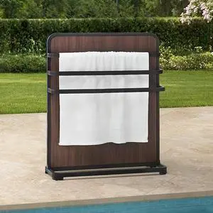 Sunjoy Black Steel Free Standing Poolside Towel Valet Holder Drying Rack Sunjoy Black Steel Free Standing Poolside Towel Valet Holder Drying Rack