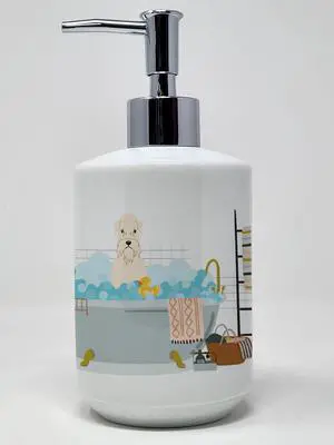 Soft Coated Wheaten Terrier in Bathtub Ceramic Soap Dispenser Hand Soap Dispenser Pump Bottles for Bathroom Kitchen, Empty Refillable Liquid Soap Container Soft Coated Wheaten Terrier in Bathtub Ceramic Soap Dispenser Hand Soap Dispenser Pump Bottles for Bathroom Kitchen, Empty Refillable Liquid Soap Container
