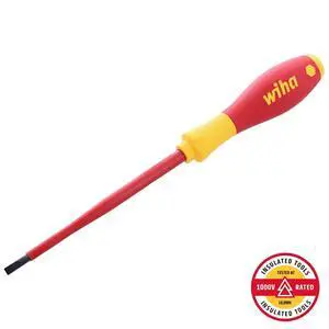 WIHA 32024 Insulated Slotted Screwdriver 3/16 in Round WIHA 32024 Insulated Slotted Screwdriver 3/16 in Round