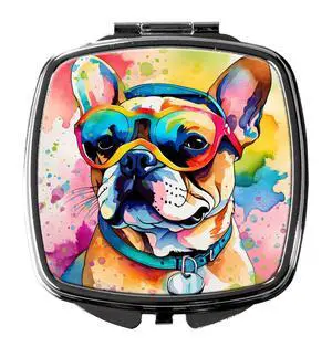 French Bulldog Hippie Dawg Compact Mirror Decorative Travel Makeup Mirror for Women Girls Gifts Pocket Makeup Mirror Folding Handheld French Bulldog Hippie Dawg Compact Mirror Decorative Travel Makeup Mirror for Women Girls Gifts Pocket Makeup Mirror Folding Handheld