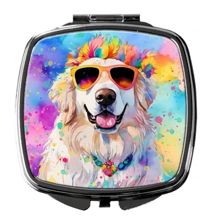 Great Pyrenees Hippie Dawg Compact Mirror Decorative Travel Makeup Mirror for Women Girls Gifts Pocket Makeup Mirror Folding Handheld Great Pyrenees Hippie Dawg Compact Mirror Decorative Travel Makeup Mirror for Women Girls Gifts Pocket Makeup Mirror Folding Handheld