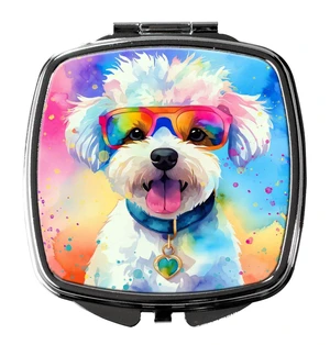 Bichon Frise Hippie Dawg Compact Mirror Decorative Travel Makeup Mirror for Women Girls Gifts Pocket Makeup Mirror Folding Handheld Bichon Frise Hippie Dawg Compact Mirror Decorative Travel Makeup Mirror for Women Girls Gifts Pocket Makeup Mirror Folding Handheld