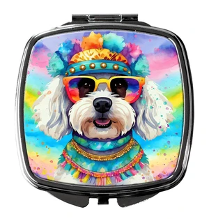 Bichon Frise Hippie Dawg Compact Mirror Decorative Travel Makeup Mirror for Women Girls Gifts Pocket Makeup Mirror Folding Handheld Bichon Frise Hippie Dawg Compact Mirror Decorative Travel Makeup Mirror for Women Girls Gifts Pocket Makeup Mirror Folding Handheld