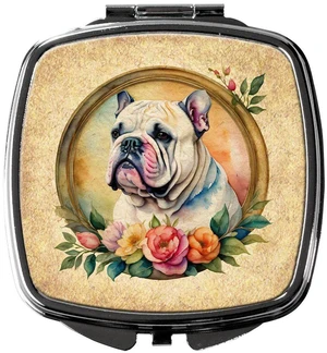 English Bulldog and Flowers Compact Mirror Decorative Travel Makeup Mirror for Women Girls Gifts Pocket Makeup Mirror Folding Handheld English Bulldog and Flowers Compact Mirror Decorative Travel Makeup Mirror for Women Girls Gifts Pocket Makeup Mirror Folding Handheld