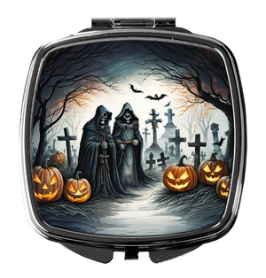 The Grim Reaper Spooky Halloween Compact Mirror Decorative Travel Makeup Mirror for Women Girls Gifts Pocket Makeup Mirror Folding Handheld The Grim Reaper Spooky Halloween Compact Mirror Decorative Travel Makeup Mirror for Women Girls Gifts Pocket Makeup Mirror Folding Handheld