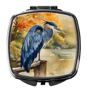 Blue Heron Compact Mirror Decorative Travel Makeup Mirror for Women Girls Gifts Pocket Makeup Mirror Folding Handheld Blue Heron Compact Mirror Decorative Travel Makeup Mirror for Women Girls Gifts Pocket Makeup Mirror Folding Handheld