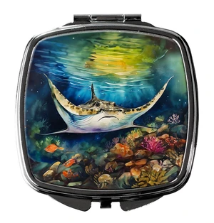 Sting Ray Compact Mirror Decorative Travel Makeup Mirror for Women Girls Gifts Pocket Makeup Mirror Folding Handheld Sting Ray Compact Mirror Decorative Travel Makeup Mirror for Women Girls Gifts Pocket Makeup Mirror Folding Handheld