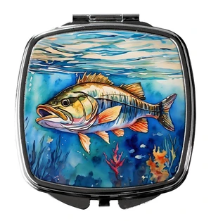 Striped Bass Compact Mirror Decorative Travel Makeup Mirror for Women Girls Gifts Pocket Makeup Mirror Folding Handheld Striped Bass Compact Mirror Decorative Travel Makeup Mirror for Women Girls Gifts Pocket Makeup Mirror Folding Handheld