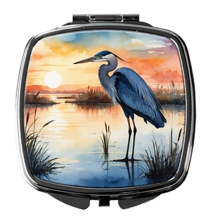 Blue Heron Setting Sun Compact Mirror Decorative Travel Makeup Mirror for Women Girls Gifts Pocket Makeup Mirror Folding Handheld Blue Heron Setting Sun Compact Mirror Decorative Travel Makeup Mirror for Women Girls Gifts Pocket Makeup Mirror Folding Handheld