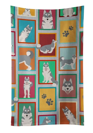 Lots of Grey Siberian Husky Kitchen Towel Dish Cloths Guest Hand Towel Decorative Bathroom Towel for Face,Tea, Dishcloth, Kitchen and Bath Lots of Grey Siberian Husky Kitchen Towel Dish Cloths Guest Hand Towel Decorative Bathroom Towel for Face,Tea, Dishcloth, Kitchen and Bath