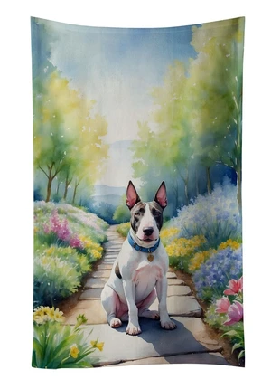 NEW Bull Terrier Spring Path Kitchen Towel Dish Cloths Guest Hand Towel Decorative Bathroom Towel for Face,Tea, Dishcloth, Kitchen and Bath NEW Bull Terrier Spring Path Kitchen Towel Dish Cloths Guest Hand Towel Decorative Bathroom Towel for Face,Tea, Dishcloth, Kitchen and Bath