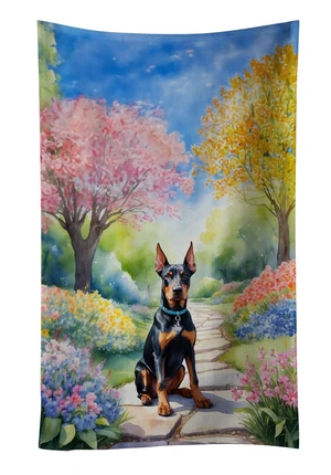 Doberman Pinscher Spring Path Kitchen Towel Dish Cloths Guest Hand Towel Decorative Bathroom Towel for Face,Tea, Dishcloth, Kitchen and Bath Doberman Pinscher Spring Path Kitchen Towel Dish Cloths Guest Hand Towel Decorative Bathroom Towel for Face,Tea, Dishcloth, Kitchen and Bath