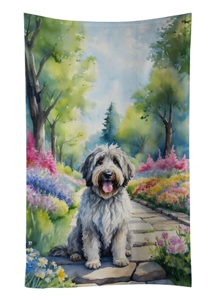Bergamasco Sheepdog Spring Path Kitchen Towel Dish Cloths Guest Hand Towel Decorative Bathroom Towel for Face,Tea, Dishcloth, Kitchen and Bath Bergamasco Sheepdog Spring Path Kitchen Towel Dish Cloths Guest Hand Towel Decorative Bathroom Towel for Face,Tea, Dishcloth, Kitchen and Bath