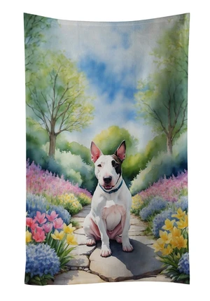 NEW English Bull Terrier Spring Path Kitchen Towel Dish Cloths Guest Hand Towel Decorative Bathroom Towel for Face,Tea, Dishcloth, Kitchen and Bath NEW English Bull Terrier Spring Path Kitchen Towel Dish Cloths Guest Hand Towel Decorative Bathroom Towel for Face,Tea, Dishcloth, Kitchen and Bath