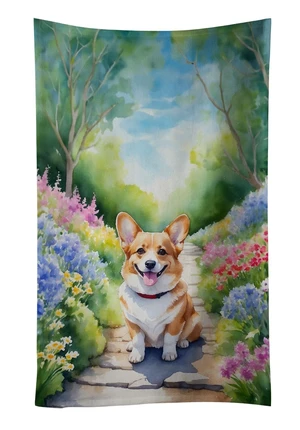 Corgi Spring Path Kitchen Towel Dish Cloths Guest Hand Towel Decorative Bathroom Towel for Face,Tea, Dishcloth, Kitchen and Bath Corgi Spring Path Kitchen Towel Dish Cloths Guest Hand Towel Decorative Bathroom Towel for Face,Tea, Dishcloth, Kitchen and Bath
