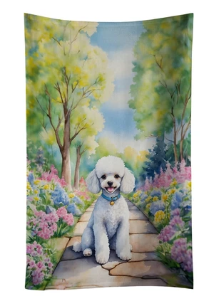 White Poodle Spring Path Kitchen Towel Dish Cloths Guest Hand Towel Decorative Bathroom Towel for Face,Tea, Dishcloth, Kitchen and Bath White Poodle Spring Path Kitchen Towel Dish Cloths Guest Hand Towel Decorative Bathroom Towel for Face,Tea, Dishcloth, Kitchen and Bath