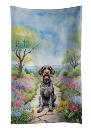 German Wirehaired Pointer Spring Path Kitchen Towel Dish Cloths Guest Hand Towel Decorative Bathroom Towel for Face,Tea, Dishcloth, Kitchen and Bath German Wirehaired Pointer Spring Path Kitchen Towel Dish Cloths Guest Hand Towel Decorative Bathroom Towel for Face,Tea, Dishcloth, Kitchen and Bath