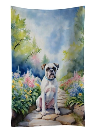 White Boxer Spring Path Kitchen Towel Dish Cloths Guest Hand Towel Decorative Bathroom Towel for Face,Tea, Dishcloth, Kitchen and Bath White Boxer Spring Path Kitchen Towel Dish Cloths Guest Hand Towel Decorative Bathroom Towel for Face,Tea, Dishcloth, Kitchen and Bath