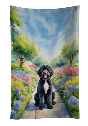 Portuguese Water Dog Spring Path Kitchen Towel Dish Cloths Guest Hand Towel Decorative Bathroom Towel for Face,Tea, Dishcloth, Kitchen and Bath Portuguese Water Dog Spring Path Kitchen Towel Dish Cloths Guest Hand Towel Decorative Bathroom Towel for Face,Tea, Dishcloth, Kitchen and Bath