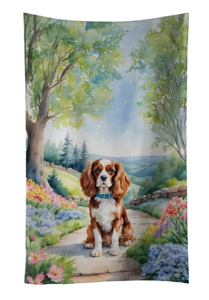 Cavalier Spaniel Spring Path Kitchen Towel Dish Cloths Guest Hand Towel Decorative Bathroom Towel for Face,Tea, Dishcloth, Kitchen and Bath Cavalier Spaniel Spring Path Kitchen Towel Dish Cloths Guest Hand Towel Decorative Bathroom Towel for Face,Tea, Dishcloth, Kitchen and Bath