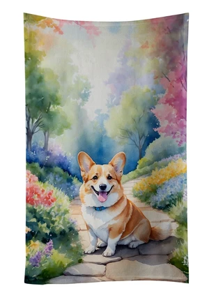 Corgi Spring Path Kitchen Towel Dish Cloths Guest Hand Towel Decorative Bathroom Towel for Face,Tea, Dishcloth, Kitchen and Bath Corgi Spring Path Kitchen Towel Dish Cloths Guest Hand Towel Decorative Bathroom Towel for Face,Tea, Dishcloth, Kitchen and Bath