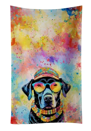 Black Labrador Hippie Dawg Kitchen Towel Dish Cloths Guest Hand Towel Decorative Bathroom Towel for Face,Tea, Dishcloth, Kitchen and Bath Black Labrador Hippie Dawg Kitchen Towel Dish Cloths Guest Hand Towel Decorative Bathroom Towel for Face,Tea, Dishcloth, Kitchen and Bath