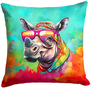 NEW Hippie Animal Rhinoceros Throw Pillow Machine Washable, Indoor Outdoor Decorative Pillow for Couch, Bed or Patio, 18Hx18W NEW Hippie Animal Rhinoceros Throw Pillow Machine Washable, Indoor Outdoor Decorative Pillow for Couch, Bed or Patio, 18Hx18W